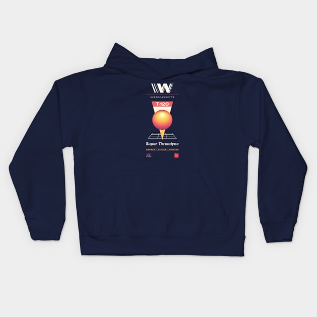 Retro Blank VHS WWW Kids Hoodie by chriskirknielsen